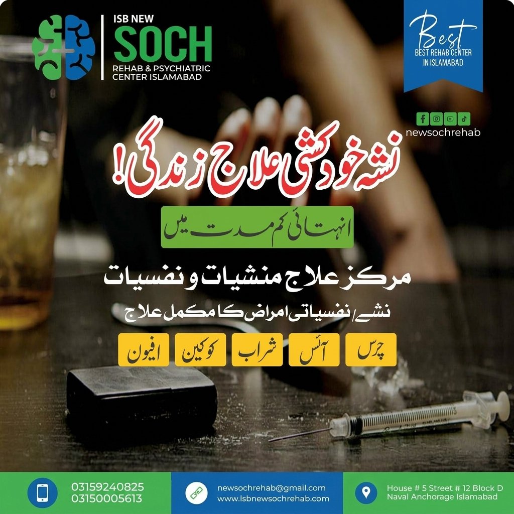Drug-Induced Suicide – Addiction Treatment and Mental Health Support in Islamabad