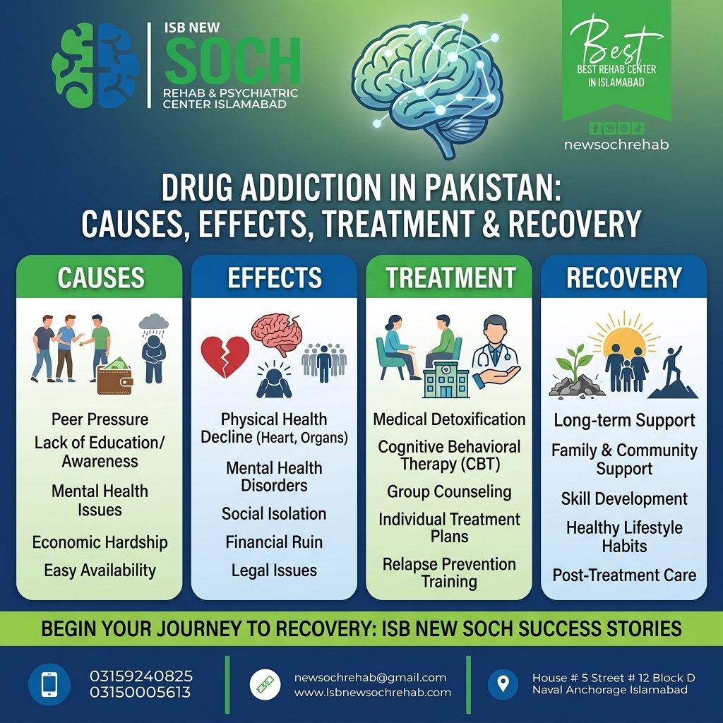 Drug Addiction in Pakistan: Causes, Effects, Treatment and Recovery